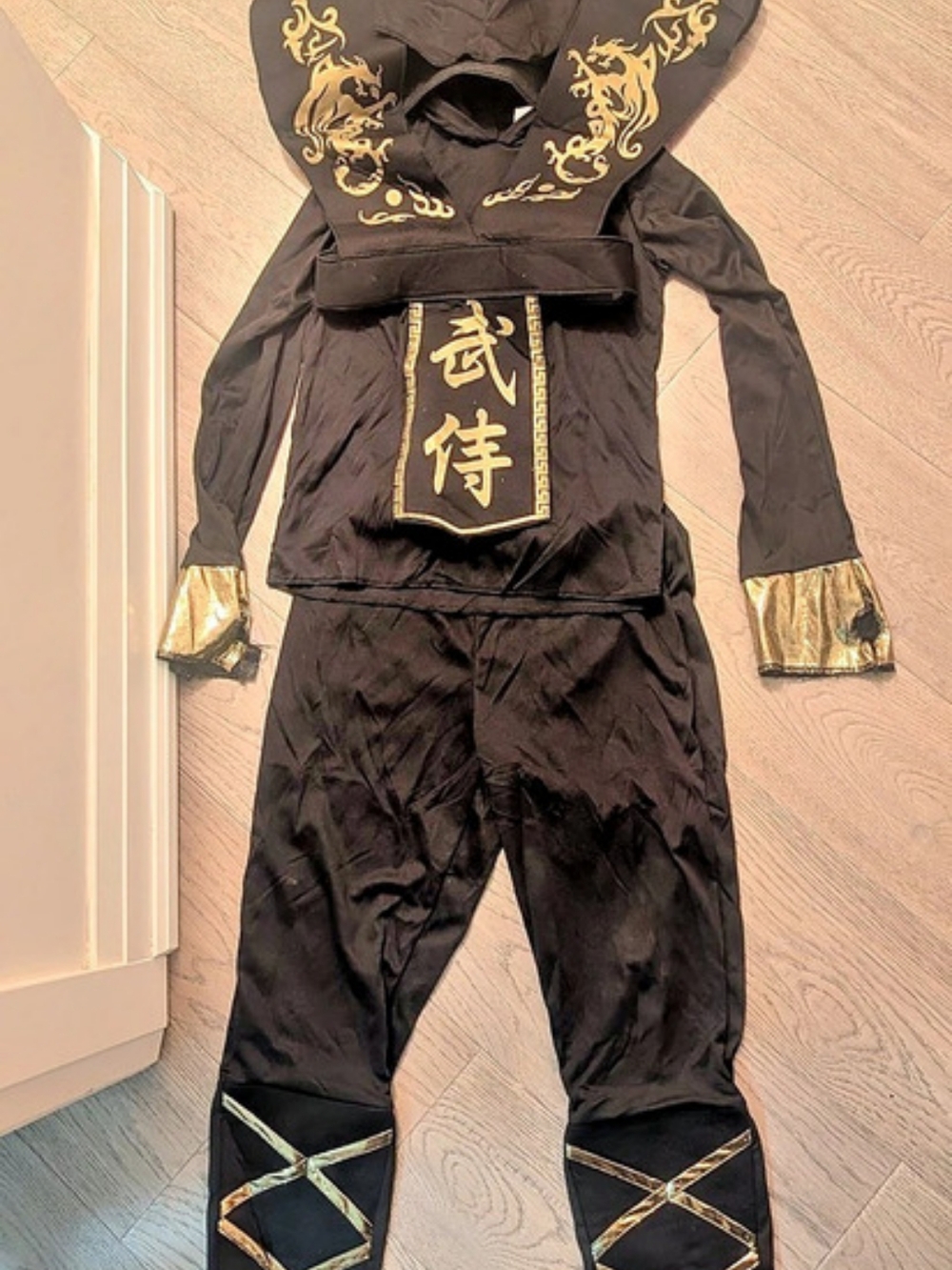 Black & Gold Dragon Ninja Costume Set